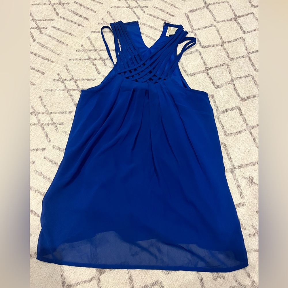 Royal Blue Blouse with cross front